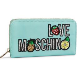Duży Portfel Damski LOVE MOSCHINO - JC5653PP07KL0700 Azzurro. Zielone portfele damskie Love Moschino, bez wzorów, ze skóry ekologicznej. W wyprzedaży za 309,00 zł.