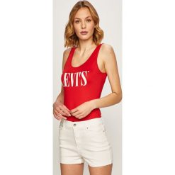 Levi's - Top. Czerwone bluzki damskie Levi's®, s, z nadrukiem, z elastanu, casualowe, z okrągłym kołnierzem, bez rękawów. Za 169,90 zł.