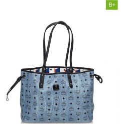 Torebki klasyczne damskie: Skórzana torebka w kolorze niebieskim – 45 x 28 x 14 cm