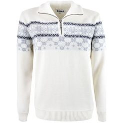 Kama sweter damski Merino 5007 L naturalnie biały. Białe swetry damskie Kama, l, bez wzorów, z wełny, bez rękawów, bez kaptura. W wyprzedaży za 379,00 zł.