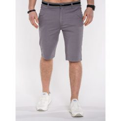 KRÓTKIE SPODENKI MĘSKIE BERMUDY P402 - SZARE. Szare bermudy męskie marki Ombre Clothing, s, z bawełny, krótkie. Za 47,20 zł.