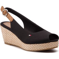 Espadryle TOMMY HILFIGER - Iconic Elba Basic Sling Back FW0FW04081 Black 990. Czarne espadryle damskie marki TOMMY HILFIGER, bez wzorów, ze skóry, bez obcasa, na obcasie. Za 359,00 zł.