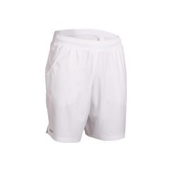 SPODENKI TENIS DRY 500 męskie. Białe spodenki i szorty męskie ARTENGO, m, bez wzorów, z poliesteru, sportowe, tenisowe. Za 34,99 zł.
