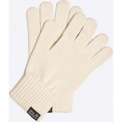 Jack Wolfskin - Rękawiczki Milton. Białe rękawiczki męskie marki Jack Wolfskin, bez wzorów, z wełny. W wyprzedaży za 49,90 zł.