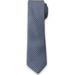 Elegancki Krawat Męski w Drobny Wzór - 6 cm - Alties, Niebiesko-Granatowy KRALTS0098. Niebieskie krawaty męskie Alties, bez wzorów, z tkaniny, eleganckie. Za 40,00 zł.