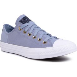 Trampki CONVERSE - Ctas Ox 167823C Blue Slate/Obsidian/White. Niebieskie półbuty damskie Converse, bez wzorów, z gumy, bez obcasa, na płaskiej podeszwie, bez zapięcia. Za 299,00 zł.