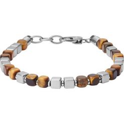 Fossil - Bransoletka. Pomarańczowe bransoletki męskie Fossil, ze stali. Za 239,90 zł.