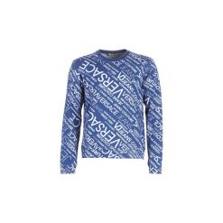 Bluzy Versace Jeans B7GTA7F2-HR522. Niebieskie bluzy męskie Versace Jeans, s, bez wzorów, z jeansu, bez kołnierzyka, bez rękawów, bez kaptura. Za 879,00 zł.