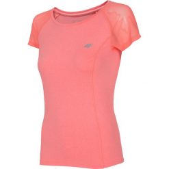 Koszulka treningowa damska TSDF301 - koral melanż. Różowe bluzki damskie 4f, melanż, z poliesteru. Za 69,99 zł.