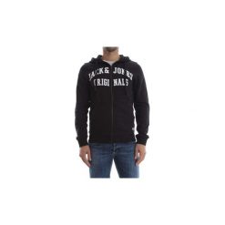 Bluzy Jack Jones 12131822 CARRY SWEAT ZIP HOOD. Czarne bluzy męskie Jack & Jones, s, bez wzorów, bez kołnierzyka, bez rękawów, bez kaptura. Za 122,92 zł.