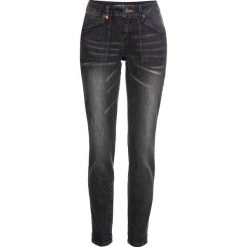 Dżinsy BOYFRIEND z pomarańczowymi szczegółami bonprix czarny denim. Czarne jeansy damskie bonprix. Za 124,99 zł.