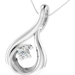 Srebrny naszyjnik z zawieszką z diamentem - dł. 40 cm. Szare naszyjniki damskie marki Diamant Vendôme, z diamentem, srebrne. W wyprzedaży za 171,95 zł.