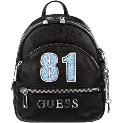 Guess Plecak Damski hwvy69 94310 Czarny. Czarne plecaki damskie Guess, z aplikacjami. Za 599,00 zł.