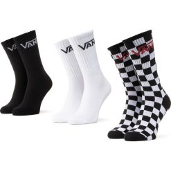 Zestaw 3 par wysokich skarpet męskich VANS - Mn Classic Crew VN000XSE95Y1 Black/Checkerboard. Czarne skarpetki męskie Vans, bez wzorów, z elastanu. Za 79,00 zł.