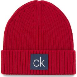 Czapka CALVIN KLEIN - Basic Rib Beanie K50K504096 628. Czerwone czapki męskie Calvin Klein, z bawełny. Za 179,00 zł.