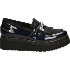 Mokasyny - 10651 SAF BLU. Czarne mokasyny damskie Venezia, ze skóry. Za 299,00 zł.