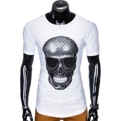 T-SHIRT MĘSKI Z NADRUKIEM S999 - BIAŁY. Białe t-shirty męskie z nadrukiem marki Ombre Clothing, m, z bawełny. Za 29,00 zł.