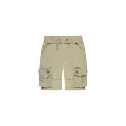 Steiff Boys Spodnie Bermudy oxford beige. Brązowe spodnie chłopięce marki Steiff, z bawełny. Za 129,00 zł.