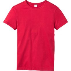 T-shirt Slim Fit bonprix czerwony. Czerwone t-shirty męskie bonprix, s, bez wzorów, z okrągłym kołnierzem. Za 16,99 zł.