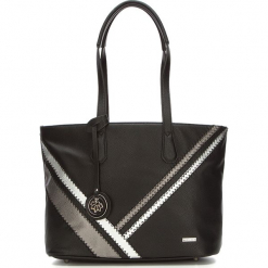 Torebka damska 87-4Y-770-1. Czarne shopper bag damskie Wittchen, w geometryczne wzory, zdobione. Za 129,00 zł.