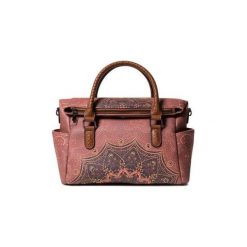 Desigual torebka damska brązowa Bols Tekila Sunrise Loverty. Pomarańczowe torebki klasyczne damskie Desigual, bez wzorów, bez dodatków. Za 349,00 zł.