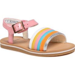 Sandały CLARKS - Finch Stride T 261490586 Multicolour Lea. Różowe sandały dziewczęce Clarks, ze skóry ekologicznej, bez zapięcia. Za 199,00 zł.