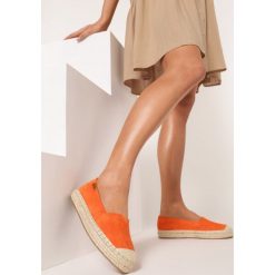 Pomarańczowe Espadryle Zhahaneh. Pomarańczowe espadryle damskie Born2be, z aplikacjami, z materiału, bez obcasa. Za 79,99 zł.