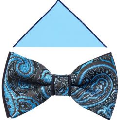 Niebiesko-szara mucha w paisley A292. Szare muszki męskie Modini Moda Męska, na co dzień, bez wzorów, z poliesteru, eleganckie. Za 49,50 zł.