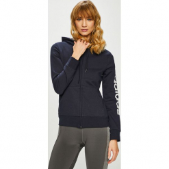 Adidas Performance - Bluza. Niebieskie bluzy damskie adidas Performance, s, bez wzorów, z bawełny, bez rękawów, z kapturem. Za 199,90 zł.
