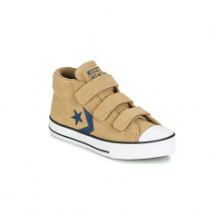 Buty Dziecko Converse STAR PLAYER EV V STAR PLAYER SUEDE MID SANDY/KHAKI/NAVY. Brązowe trampki chłopięce Converse, retro. Za 191,20 zł.