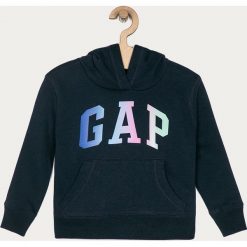 GAP - Bluza dziecięca 104-176 cm. Białe bluzy dziewczęce GAP, z nadrukiem, z bawełny, bez rękawów, z kapturem. Za 119,90 zł.