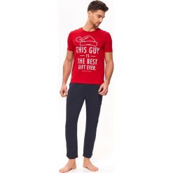PIŻAMA XMASS. Czerwone piżamy męskie marki Top Secret, xxl, z nadrukiem, z bawełny, z długim rękawem. W wyprzedaży za 34,99 zł.