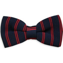 Granatowa Mucha Typu Knit (Czerwone Paski) - Alties MUALTS0176. Czerwone muszki męskie Alties, w paski, z tkaniny, eleganckie. Za 39,00 zł.