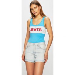 Levi's - Top. Czerwone bluzki damskie Levi's®, s, z nadrukiem, z elastanu, casualowe, z okrągłym kołnierzem, bez rękawów. Za 119,90 zł.