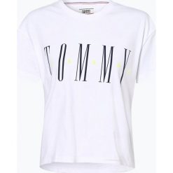 Tommy Jeans - T-shirt damski, biały. Białe t-shirty damskie Tommy Jeans, l, bez wzorów, z jeansu, bez kołnierzyka. Za 119,95 zł.