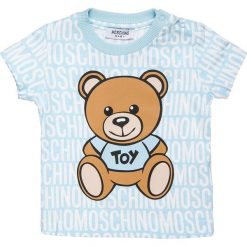 MOSCHINO BABY MAXI Tshirt z nadrukiem skyblue. Niebieskie t-shirty męskie marki MOSCHINO, z nadrukiem, z bawełny. Za 209,00 zł.