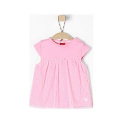 S.Oliver T-Shirt Dziewczęcy 74, Różowy. Różowe bluzki dziewczęce marki S.Oliver, z falbankami, z krótkim rękawem. Za 60,00 zł.