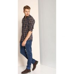 Koszula długi rękaw męska slim fit. Brązowe koszule męskie na zimę, m, z bawełny. W wyprzedaży za 29,99 zł.