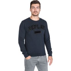Replay Bluza Niebieski. Niebieskie bluzy męskie Replay, l, z haftami, z bawełny, bez kołnierzyka, bez rękawów, bez kaptura. Za 516,95 zł.