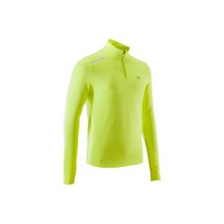 Bluza do biegania RUN WARM męska. Żółte bluzy męskie marki KALENJI, l, z elastanu. Za 34,99 zł.