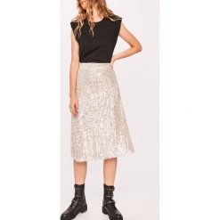 Answear Lab - Spódnica. Szare spódniczki damskie Answear Lab, na co dzień, s, bez wzorów, z poliesteru, casualowe, midi, rozkloszowane. Za 179,90 zł.