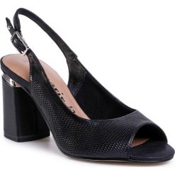 Sandały TAMARIS - 1-28041-24 Black 001. Czarne klapki damskie Tamaris, bez wzorów, ze skóry, bez obcasa, na obcasie. W wyprzedaży za 169,00 zł.