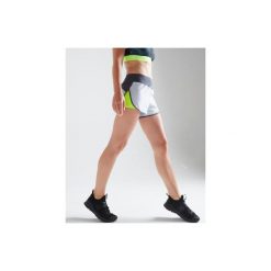 Spodenki fitness kardio damskie loose 500 szaro-żółte. Spodenki sportowe damskie DOMYOS. Za 39,99 zł.