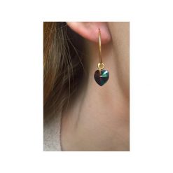 Kolczyki Heartbeat. Żółte kolczyki damskie Fourthin, z kryształem, pozłacane. Za 139,00 zł.