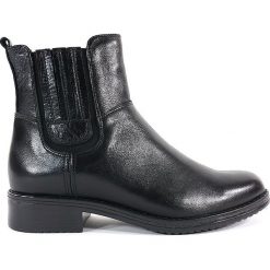 BOTKI DAMSKIE ACO 3332 CZA. Botki damskie ACORD, ze skóry, bez obcasa, bez zapięcia. Za 219,00 zł.