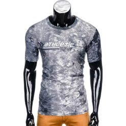 T-shirty męskie: T-SHIRT MĘSKI Z NADRUKIEM S851- GRAFITOWY