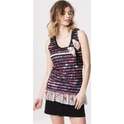 Fioletowy Top Softer. Czarne bluzki damskie Born2be, s, bez wzorów, z dzianiny, z okrągłym kołnierzem, bez rękawów. Za 49,99 zł.