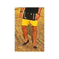 SPODNIE BUTTON POCKET PANTS UNISEX żółte. Żółte spodnie męskie Button, l, bez wzorów, z bawełny. Za 329,00 zł.