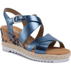 Espadryle GABOR - 22.832.90 Mare. Niebieskie espadryle damskie Gabor, bez wzorów, ze skóry, bez obcasa, na obcasie. W wyprzedaży za 299,00 zł.