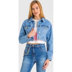 KATANA JEANSOWA Elisabetta Franchi. Kurtki damskie Elisabetta Franchi, bez wzorów, z jeansu, eleganckie, krótkie. W wyprzedaży za 1495,20 zł.